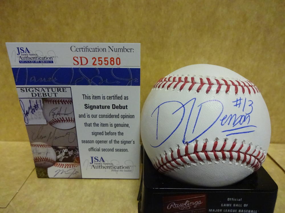 DAVID DENSON MILWAUKEE BREWERS SIGNATURE DEBUT M.L BASEBALL JSA SD25580