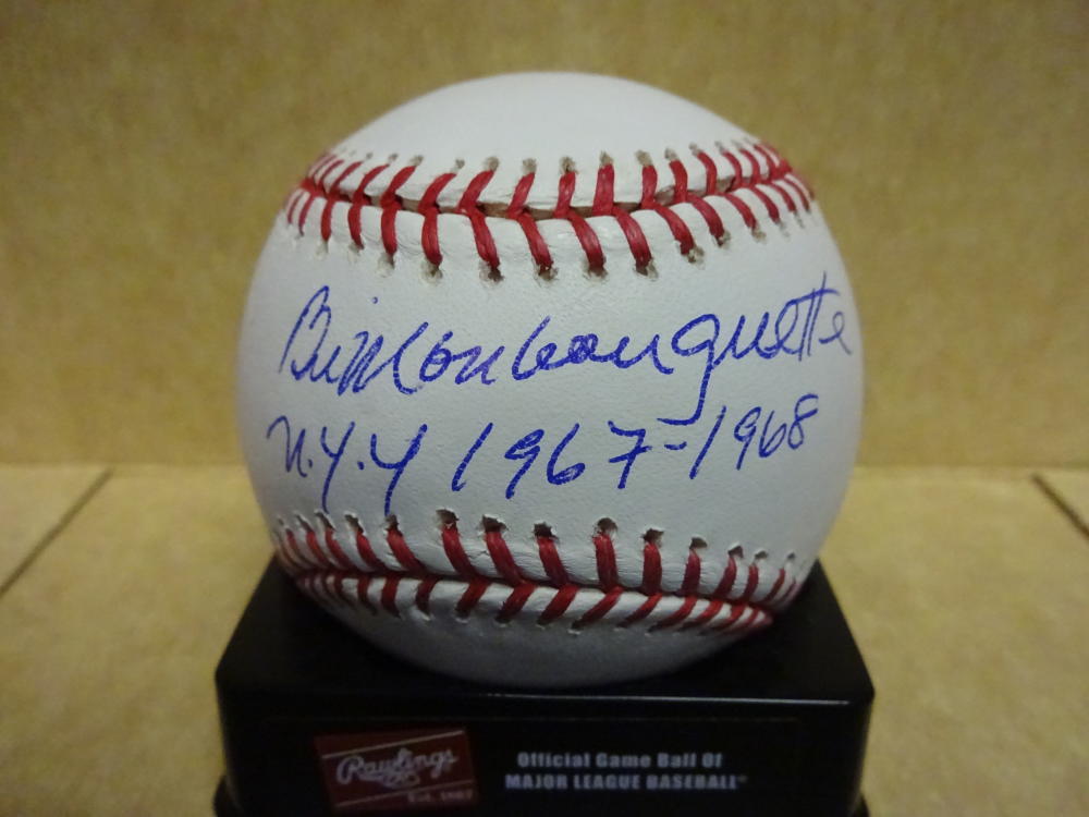 BILL MONBOUQUETTE NEW YORK YANKEES 1967-1968 DECEASED SIGNED M.L. BASEBALL W/COA