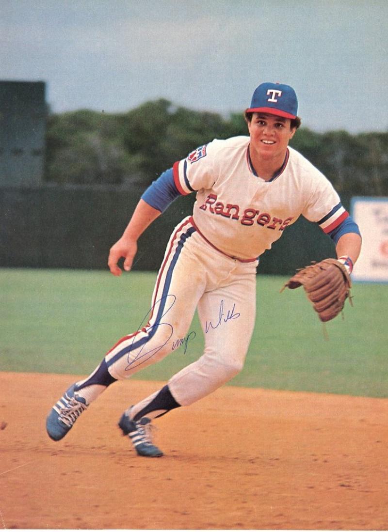 BUMP WILLS TEXAS RANGERS SIGNED SPORT MAGAZINE PAGE COLLECTIBLE MEMORABILIA