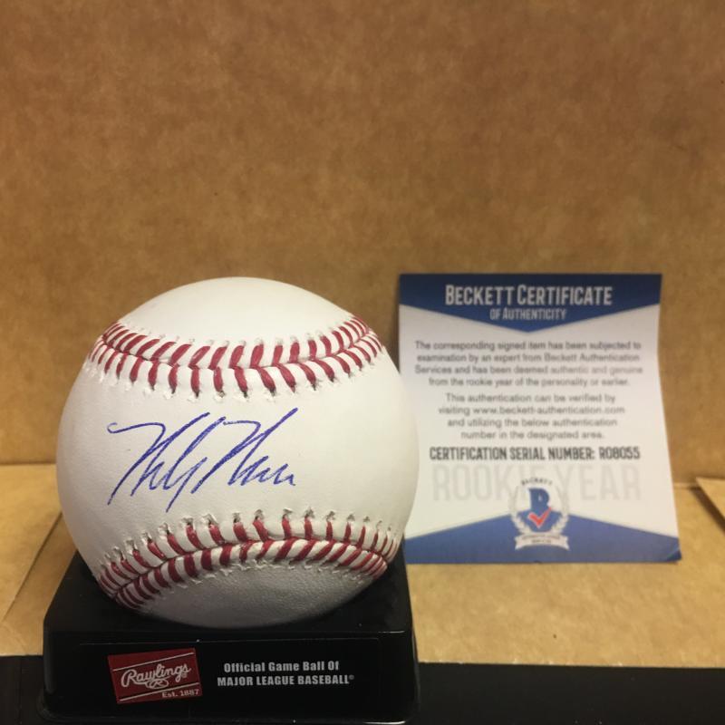 MICKEY MONIAK PHILADELPHIA PHILLIES SIGNED M.L. BASEBALL ROOKIE YEAR BECKETT COA