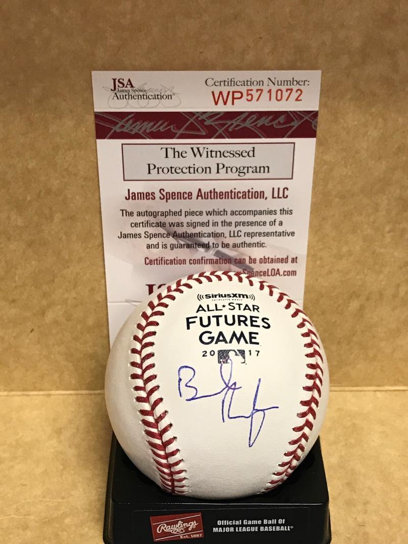 BRENDAN RODGERS COLORADO ROCKIES SIGNED 2017 FUTURES BASEBALL JSA WP 571072