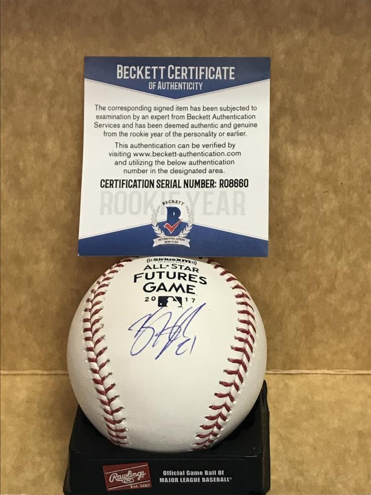 BRENT HONEYWELL RAYS ROOKIE YEAR SIGNED 2017 FUTURES BASEBALL BECKETT R08660