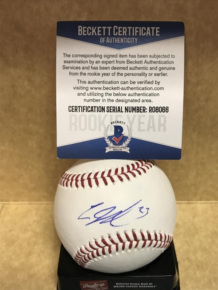 A.J. REED HOUSTON ASTROS SIGNED AUTOGRAPHED M.L. BASEBALL BECKETT R08066