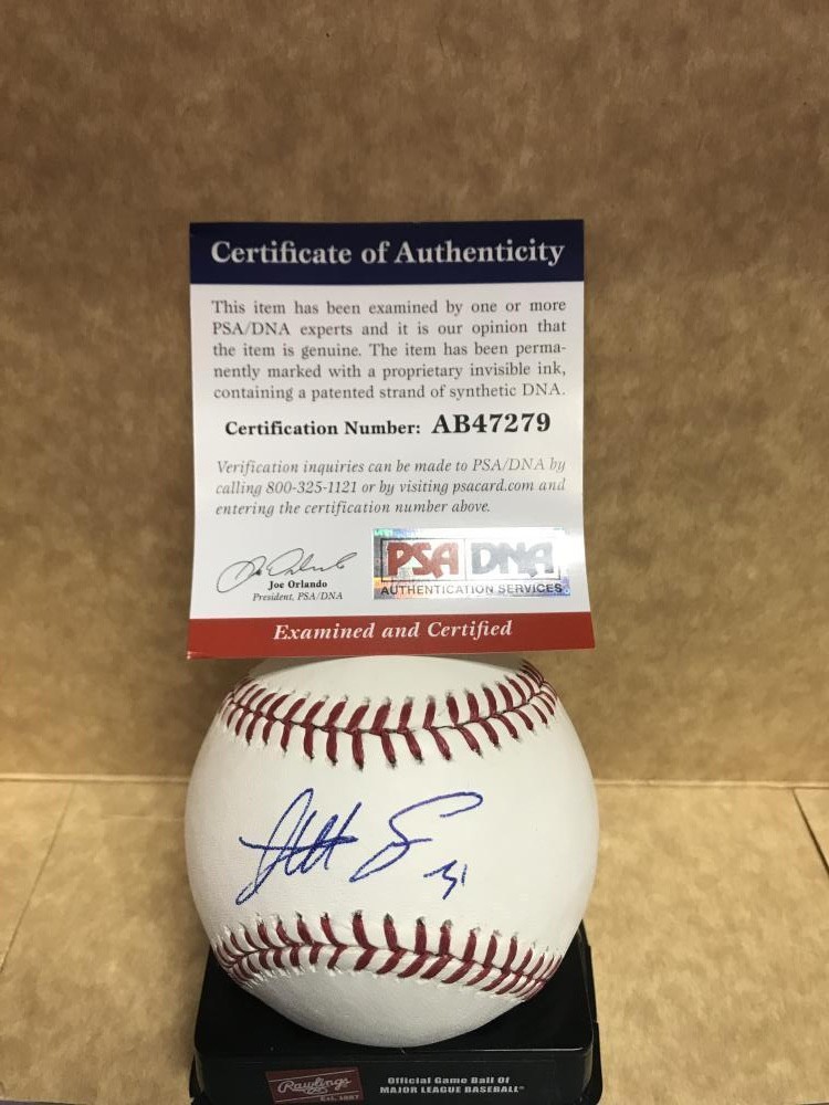 DANNY SALAZAR CLEVELAND INDIANS SIGNED AUTOGRAPHED BASEBALL PSA AB47279
