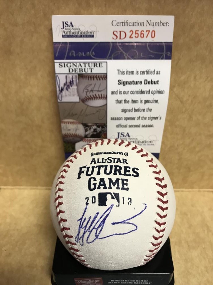 TYLER AUSTIN YANKEES SIGNED 2013 FUTURES BASEBALL SIGNATURE DEBUT JSA SD25670
