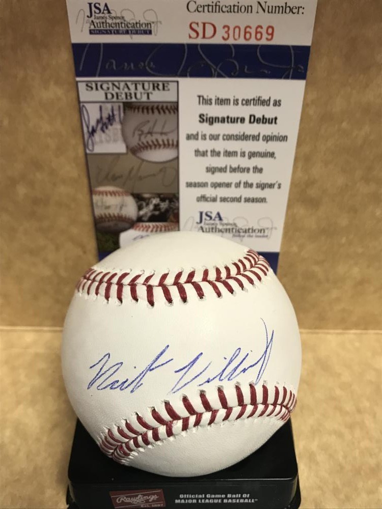 NICK WILLIAMS PHILADELPHIA PHILLIES SIGNED SIGNATURE DEBUT BASEBALL JSA SD 30669