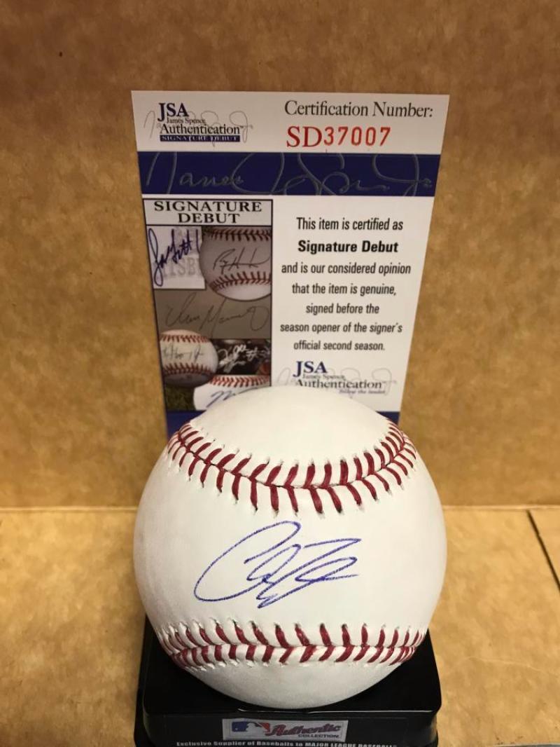 CHRIS SHAW SAN FRANCISCO GIANTS SIGNATURE DEBUT SIGNED M.L. BASEBALL JSA SD37007