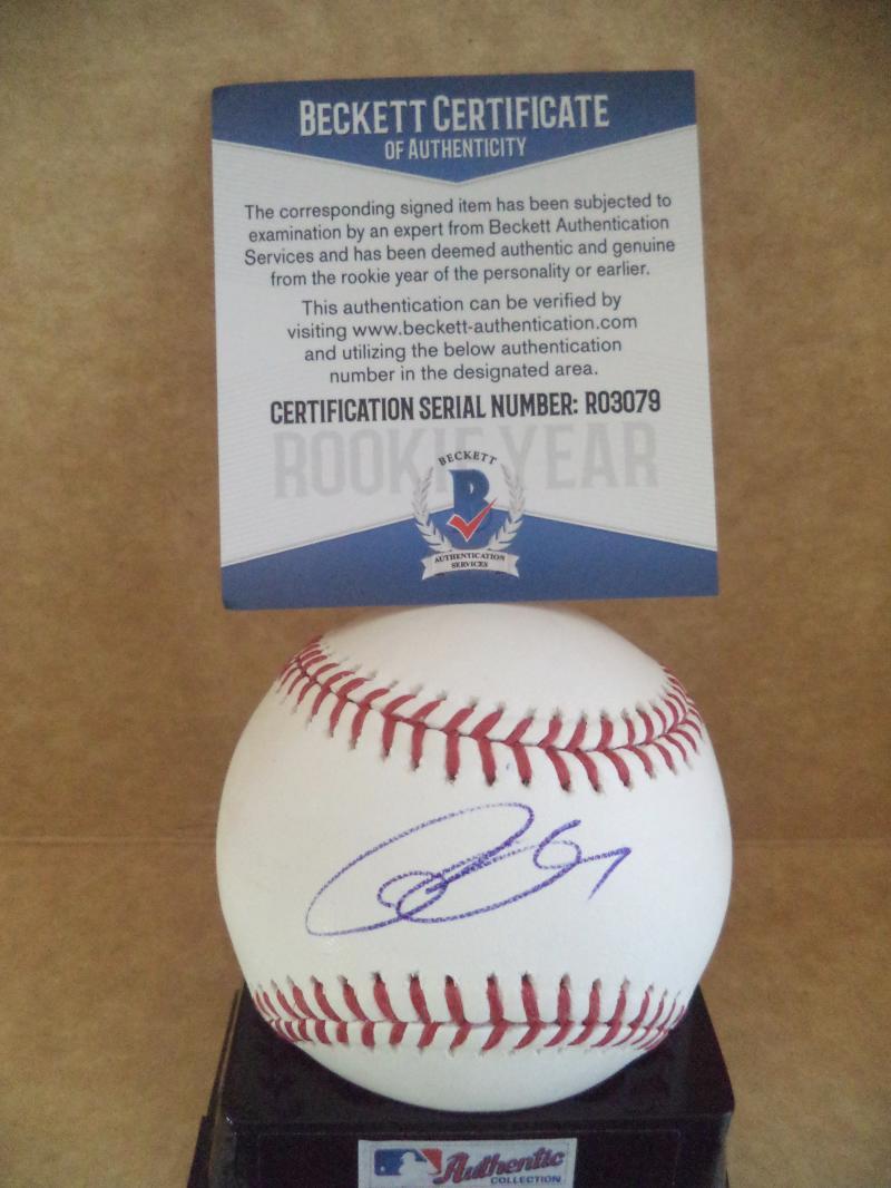 BOBBY BRADLEY CLEVELAND INDIANS ROOKIE YEAR SIGNED ML BASEBALL BECKETT R03079