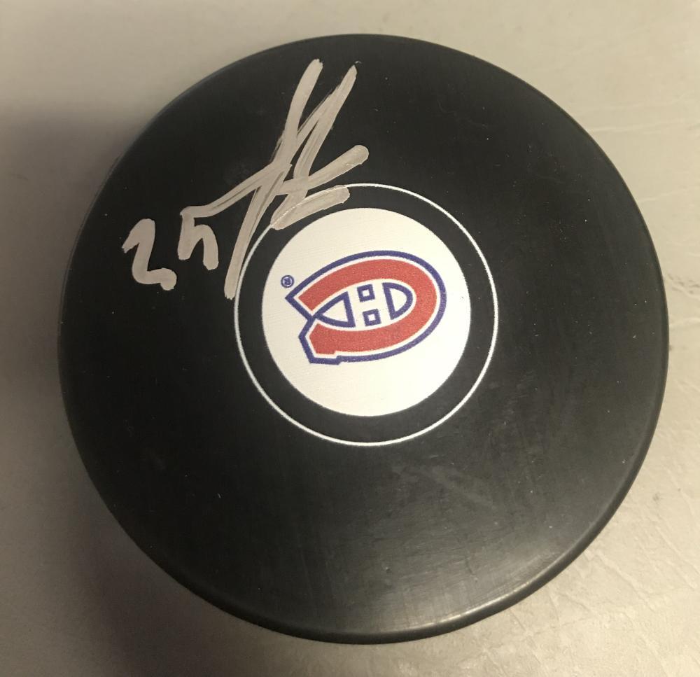 BYRON FROESE MONTREAL CANADIENS SIGNED AUTOGRAPHED LOGO PUCK W/COA