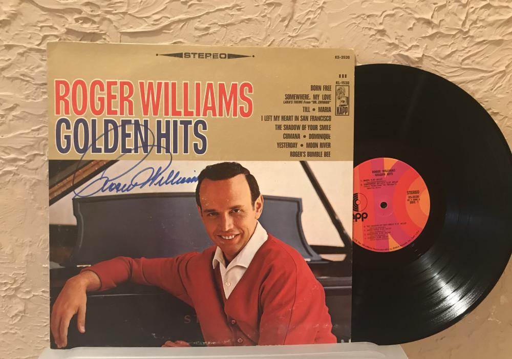 ROGER WILLIAMS DECEASED 2011 SIGNED AUTOGRAPHED VINYL RECORD W/COA