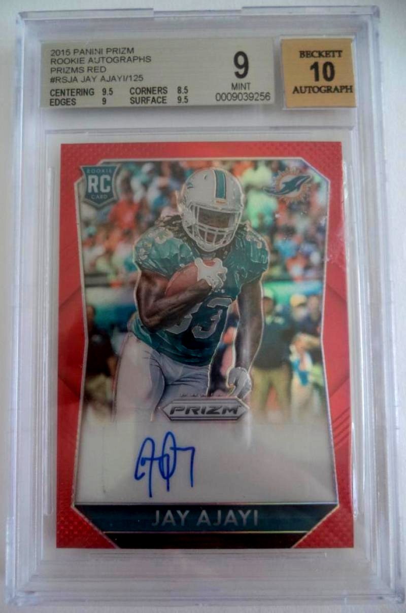 JAY AJAYI 2015 PANINI PRIZM RC AUTO PRIZM RED MINT 9 AUTO 10 /125