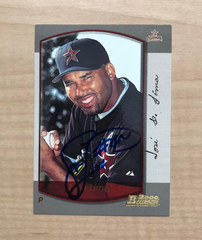 JOSE LIMA HOUSTON ASTROS SIGNED DECEASED 2000 BOWMAN CARD #139 W/COA