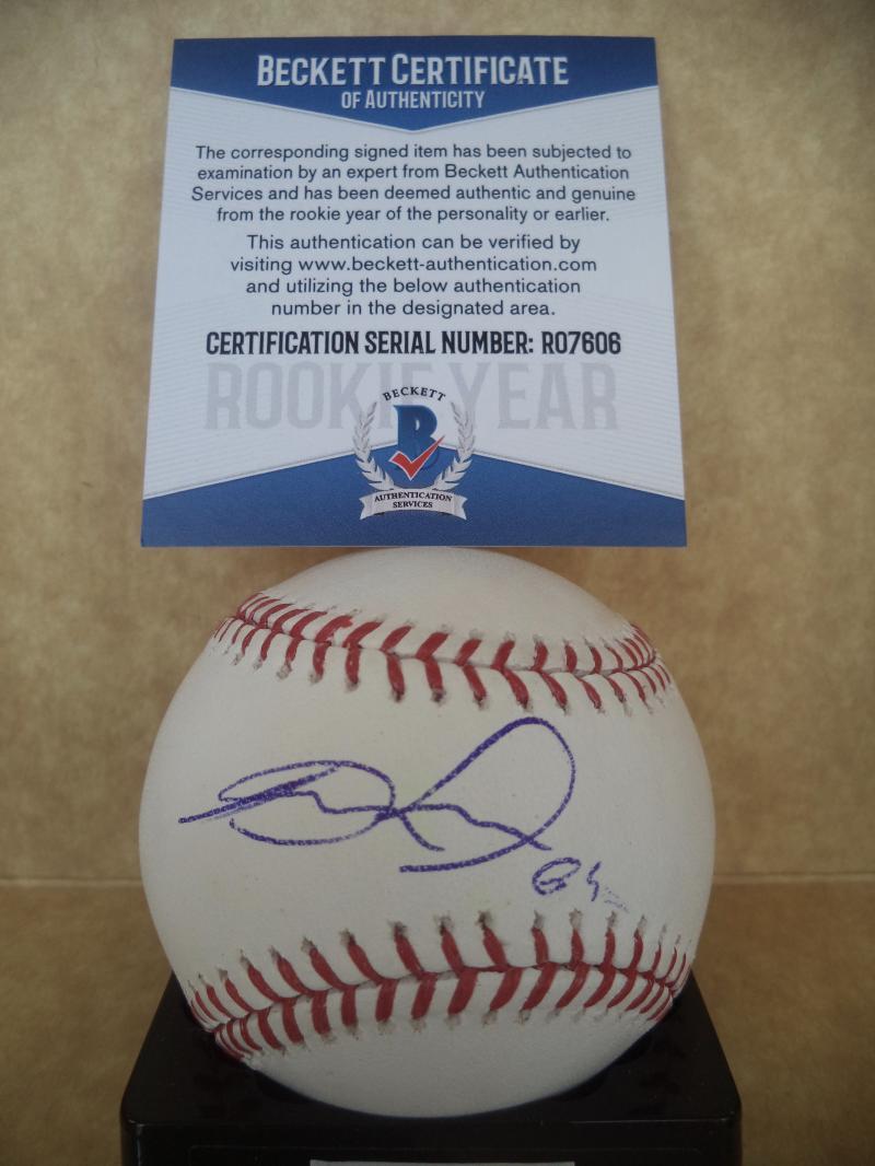 LUIZ GOHARA ATLANTA BRAVES ROOKIE YEAR SIGNED AUTO M.L. BASEBALL BECKETT R07606