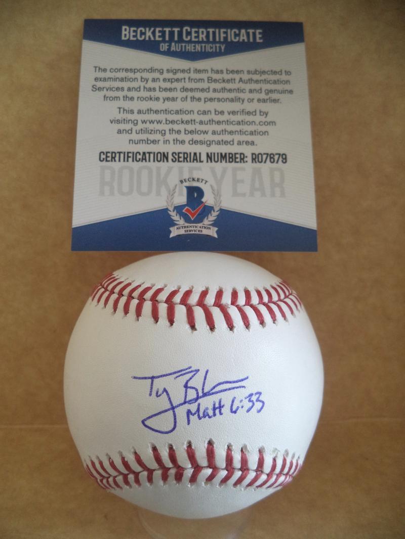 TY BLACH SAN FRANCISCO GIANTS ROOKE YEAR SIGNED M.L. BASEBALL BECKETT R07679