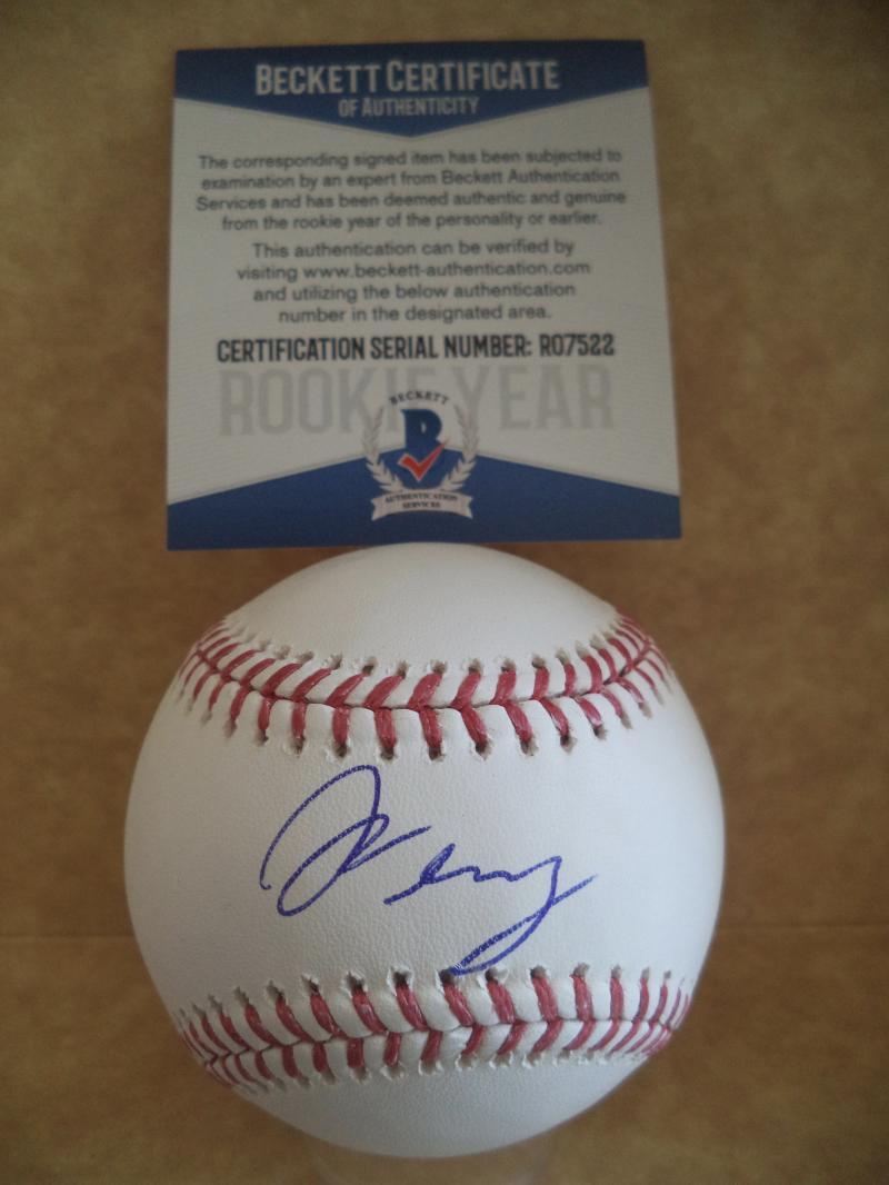 JOE PEREZ HOUSTON ASTROS ROOKIE YEAR SIGNED AUTO M.L. BASEBALL BECKETT R07522