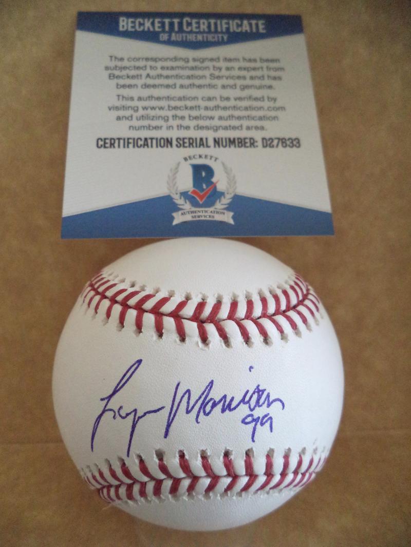 LOGAN MORRISON MINNESOTA TWINS SIGNED AUTOGRAPHED M.L. BASEBALL BECKETT D27633