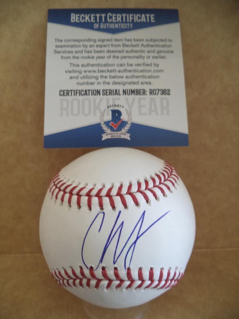 CHANCE ADAMS NEW YORK YANKEES ROOKIE YEAR SIGNED M.L. BASEBALL BECKETT R07362
