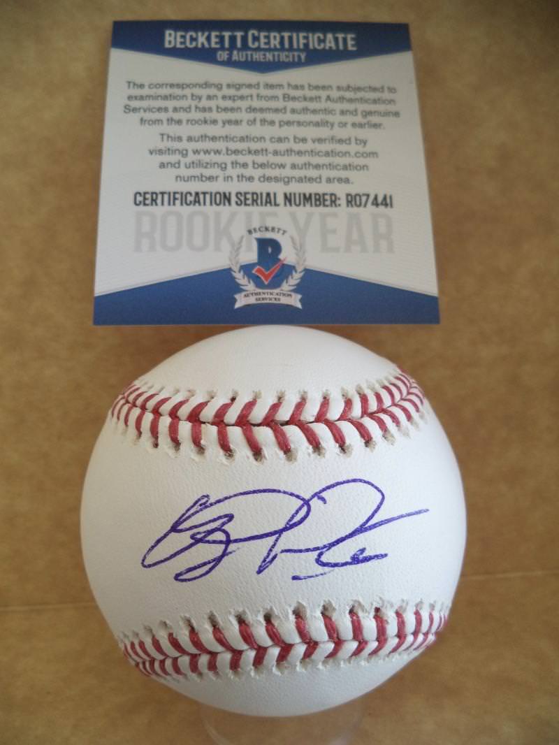 RILEY PINT COLORADO ROCKIES ROOKIE YEAR SIGNED AUTO M.L BASEBALL BECKETT R07441