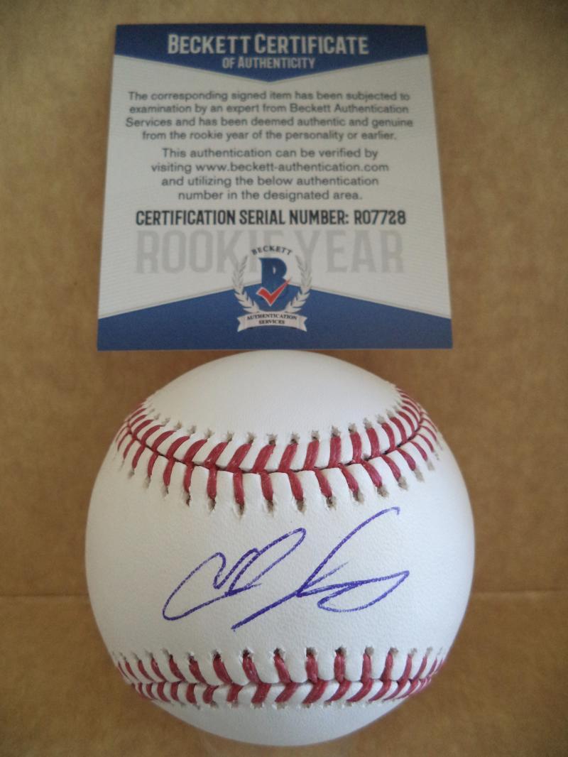 COLTON WELKER COLORADO ROCKIES ROOKIE YEAR SIGNED ML BASEBALL BECKETT R07728