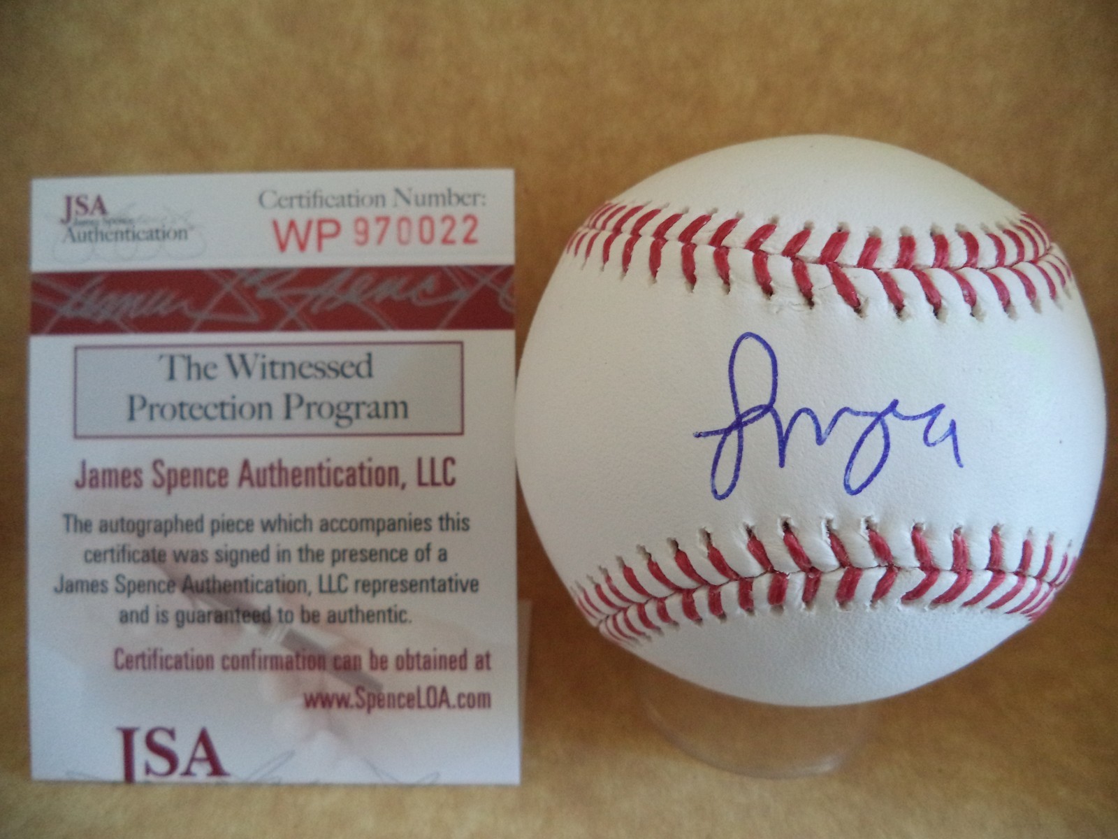 FRANCISCO MEJIA CLEVELAND INDIANS SIGNED AUTO M.L. BASEBALL JSA WP970022