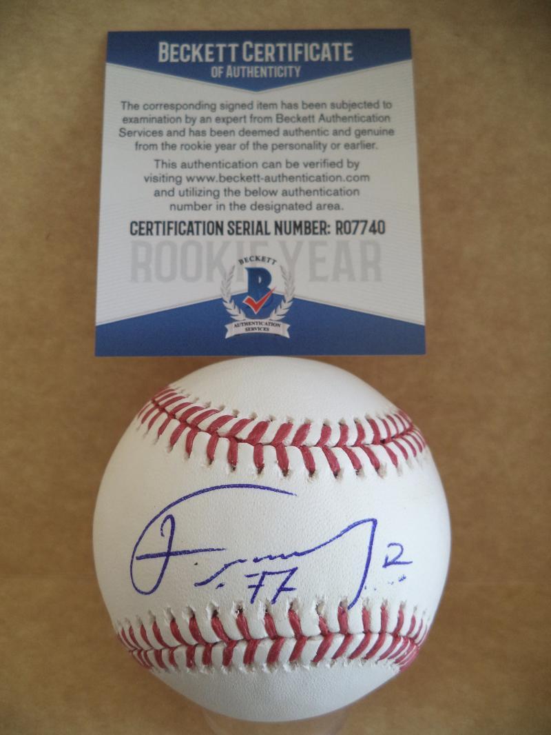 FERNANDO ROMERO MINNESOTA TWINS ROOKIE YEAR SIGNED ML BASEBALL BECKETT R07740