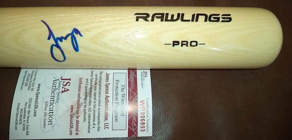 FRANCISCO MEJIA CLEVELAND INDIANS SIGNED NATURAL BIG STICK BAT JSA WP896893