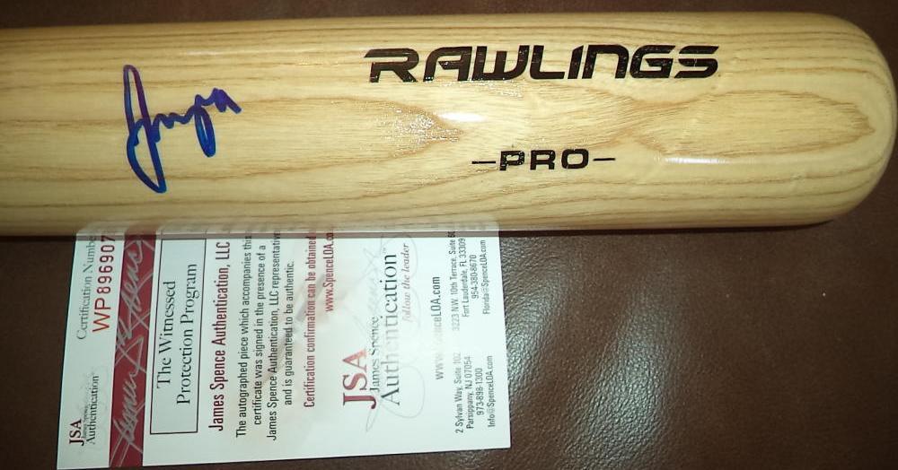 FRANCISCO MEJIA CLEVELAND INDIANS SIGNED NATURAL BIG STICK BAT JSA WP896907