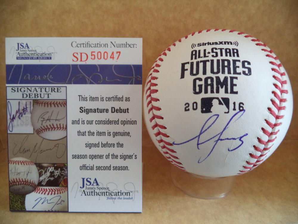 ALEX REYES CARDINALS SIGNED SIGNATURE DEBUT 2016 FUTURE GAMES BASEBALL SD50047