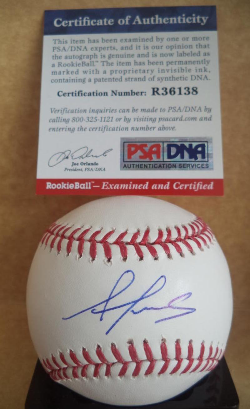 ALEX REYES ST. LOUIS CARDINALS ROOKIE GRAPH SIGNED M.L. BASEBALL PSA/DNA R36138
