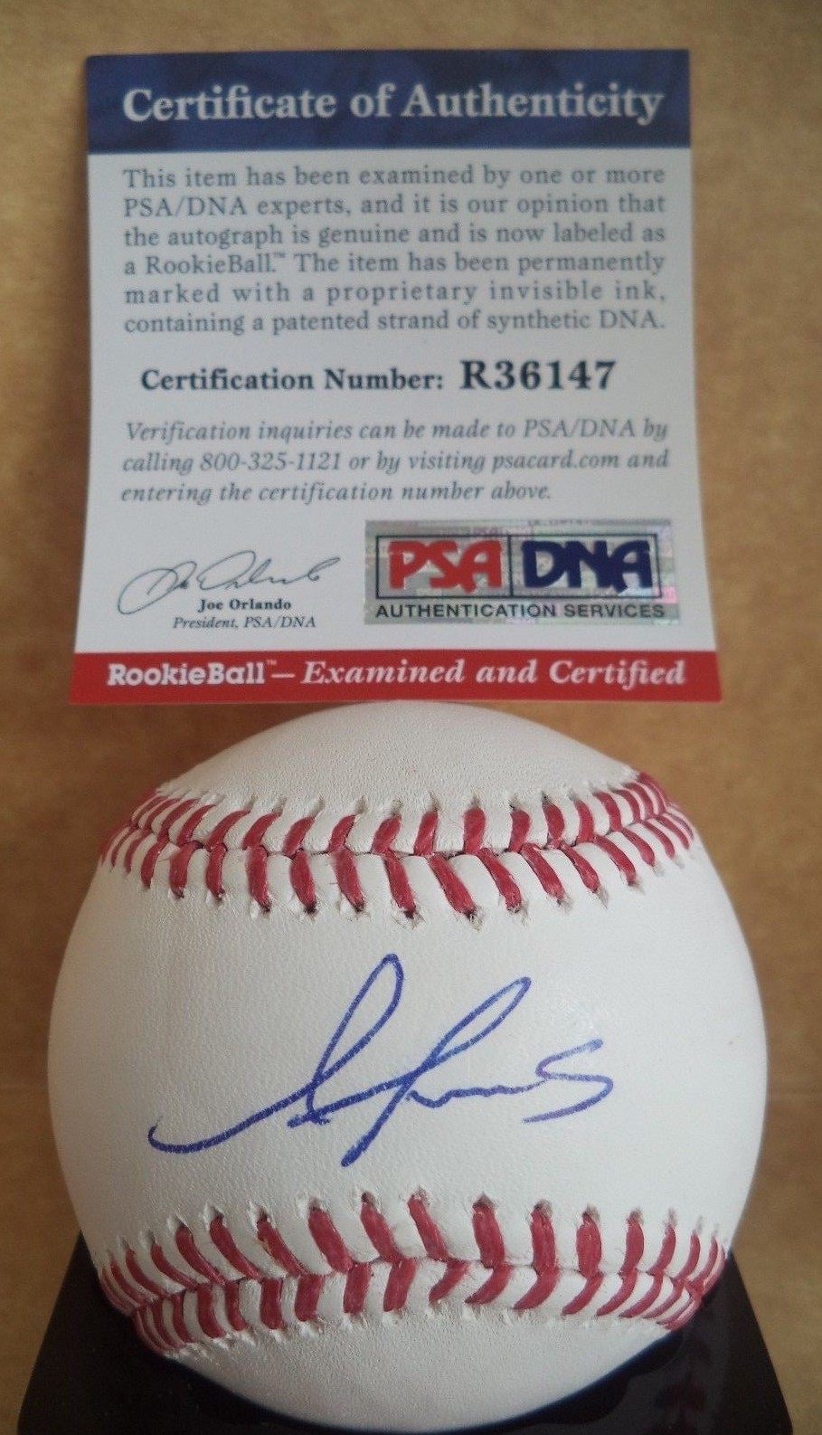 ALEX REYES ST. LOUIS CARDINALS ROOKIE GRAPH SIGNED M.L. BASEBALL PSA/DNA R36147