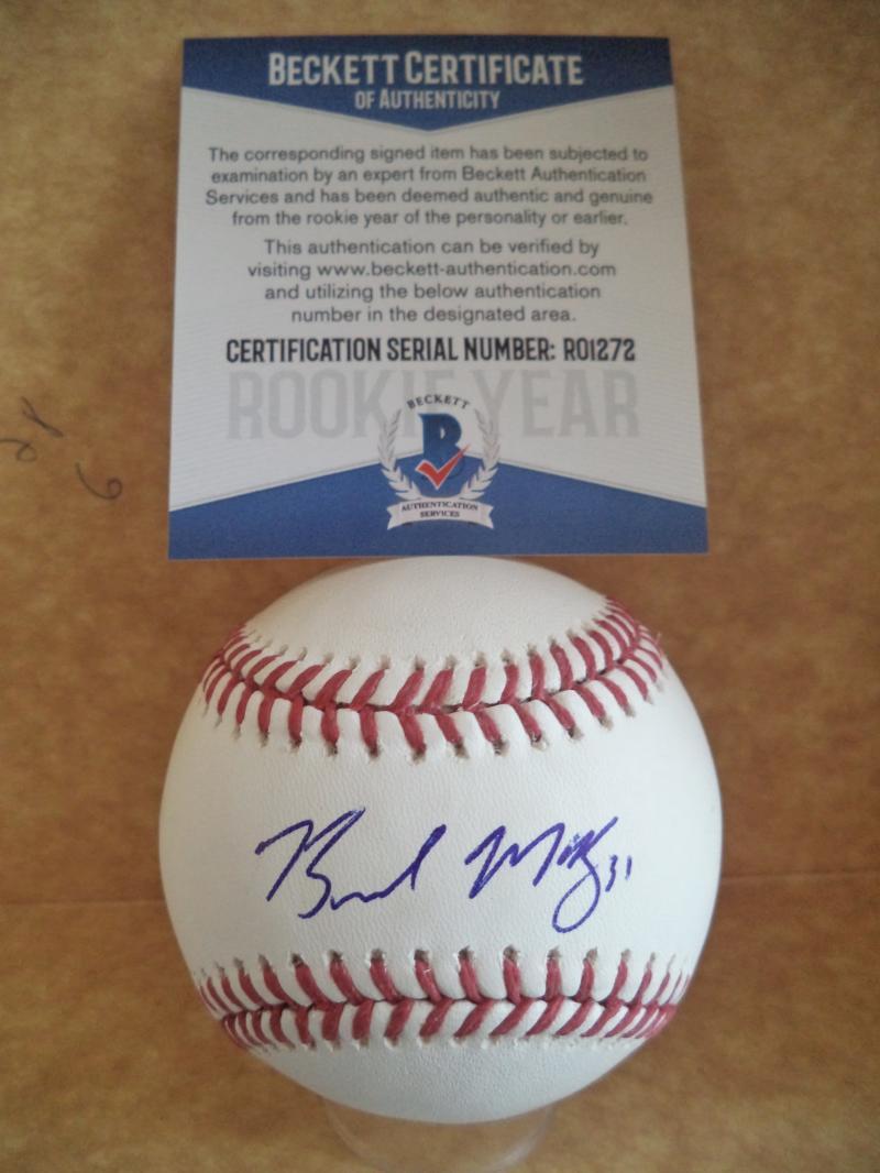 BRENDAN MCKAY TAMPA BAY RAYS ROOKIE YEAR SIGNED M.L. BASEBALL BECKETT R01272