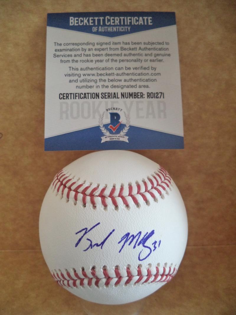 BRENDAN MCKAY TAMPA BAY RAYS ROOKIE YEAR SIGNED M.L. BASEBALL BECKETT R01271