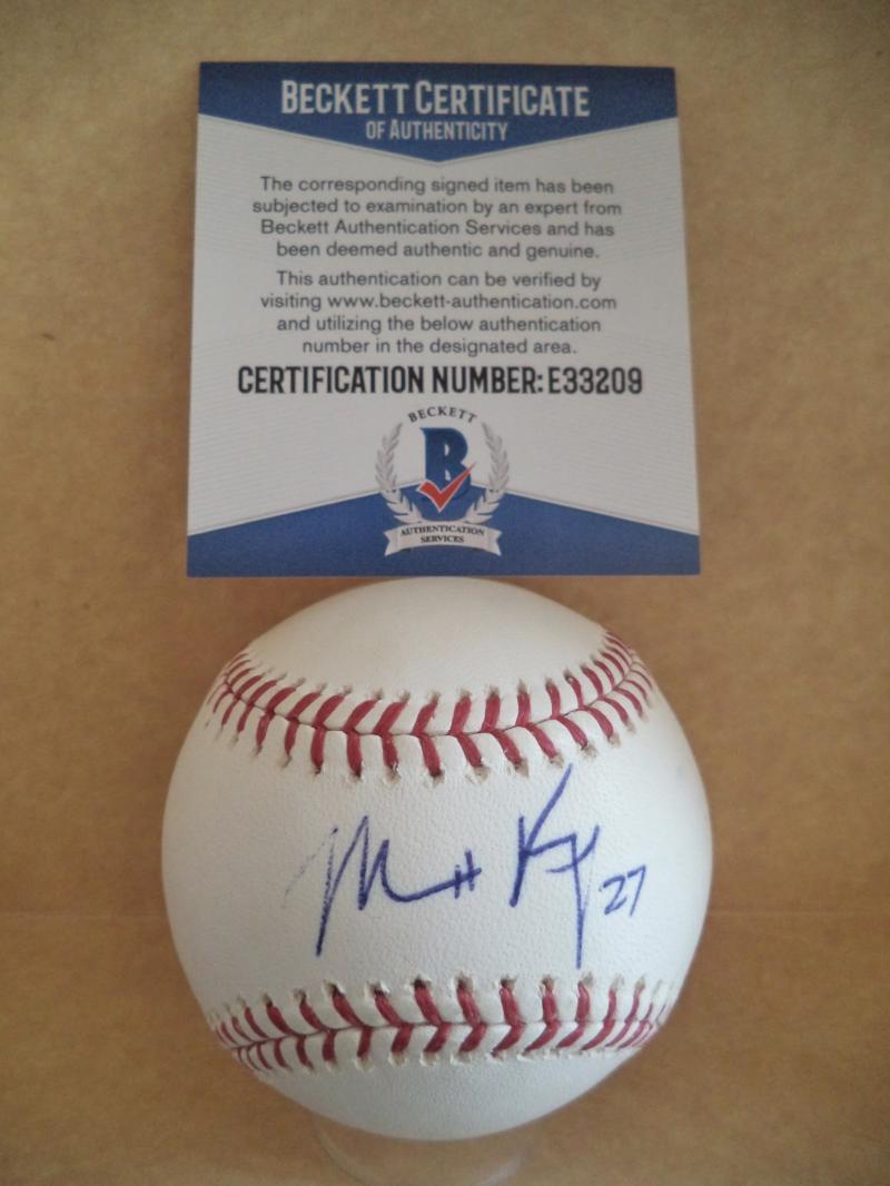 MATT KEMP LOS ANGELES DODGERS SIGNED AUTOGRAPH M.L. BASEBALL BECKETT E33209