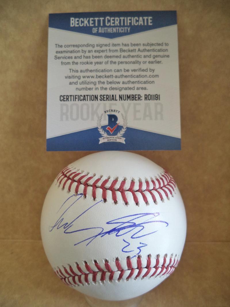 TONY SANTILLAN CINCINNATI REDS ROOKIE YEAR SIGNED M.L. BASEBALL BECKETT RO1191