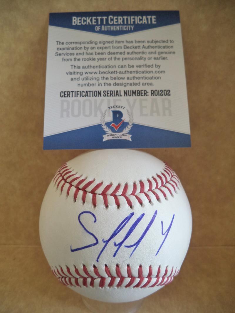 JESUS SANCHEZ TAMPA BAY RAYS ROOKIE YEAR SIGNED M.L. BASEBALL BECKETT RO1202