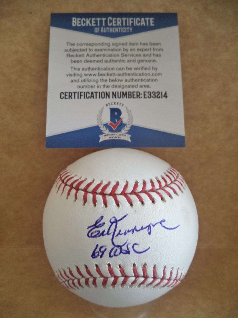 ED KRANEPOOL 69 WSC METS SIGNED AUTOGRAPHED M.L. BASEBALL BECKETT E33214