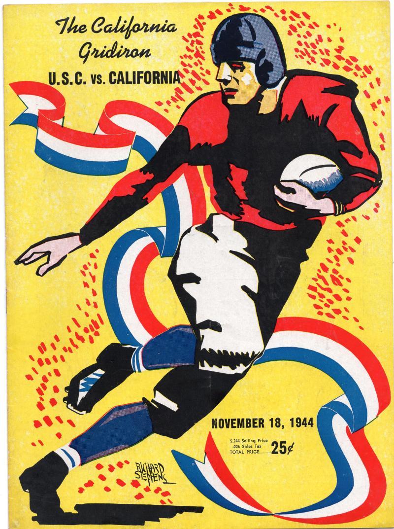 THE CALIFORNIA GRIDIRON USC VS CAL VINTAGE PROGRAM 11/18 44 COLLECTIBLE MEMORABILIA