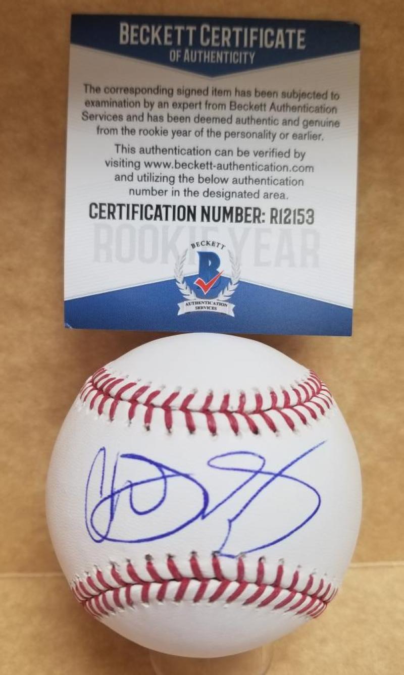 CHRISTIN STEWART DETROIT TIGERS ROOKIE YEAR SIGNED M.L BASEBALL BECKETT R12153