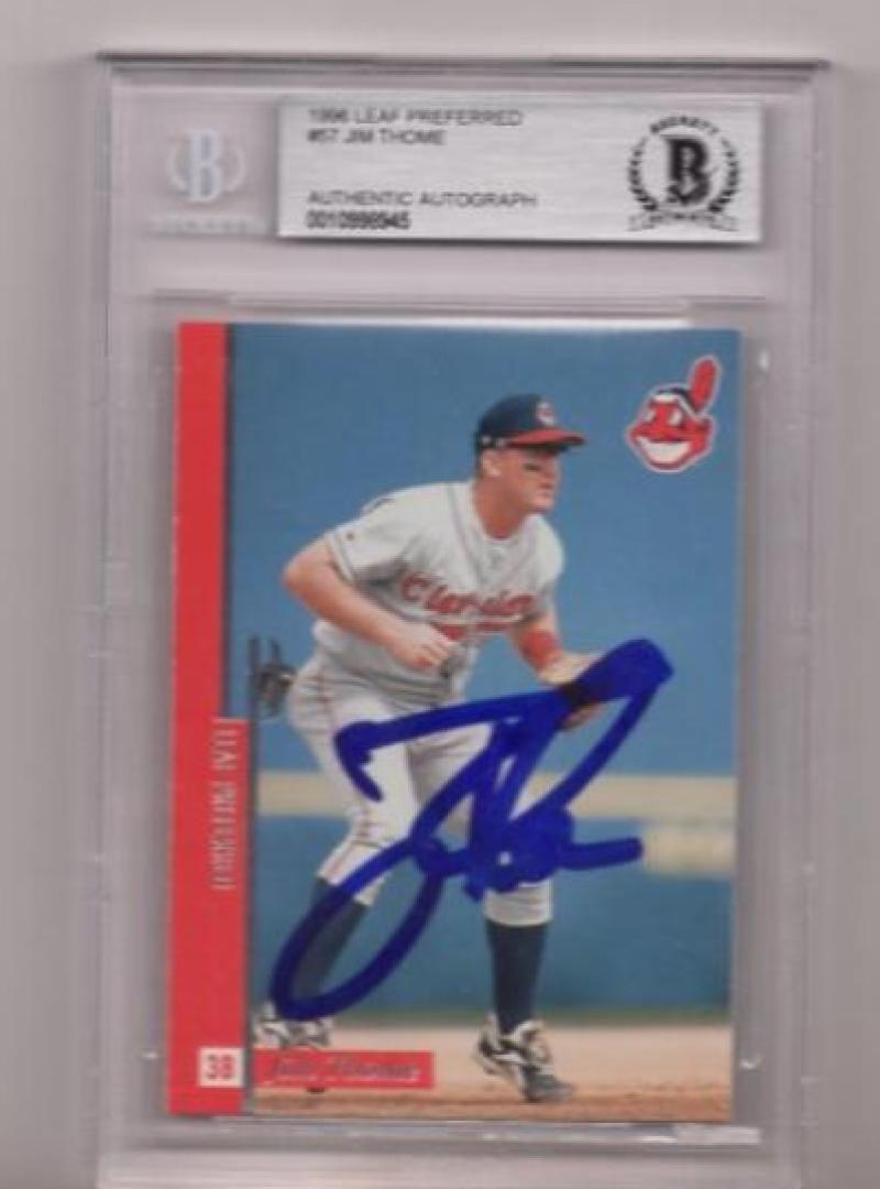 1996 LEAF PREFERRED JIM THOME INDIANS SIGNED CARD BECKETT AUTHENTIC AUTOGRAPHED