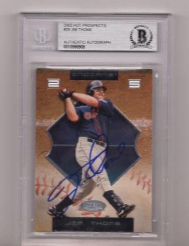 2002 HOT PROSPECTS JIM THOME INDIANS SIGNED CARD BECKETT AUTHENTIC AUTOGRAPH