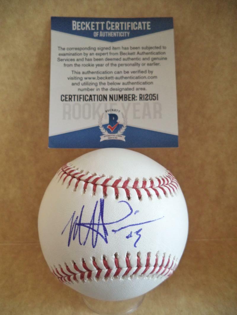 MONTE HARRISON MIAMI MARLINS ROOKIE YEAR SIGNED M.L. BASEBALL BECKETT R12051