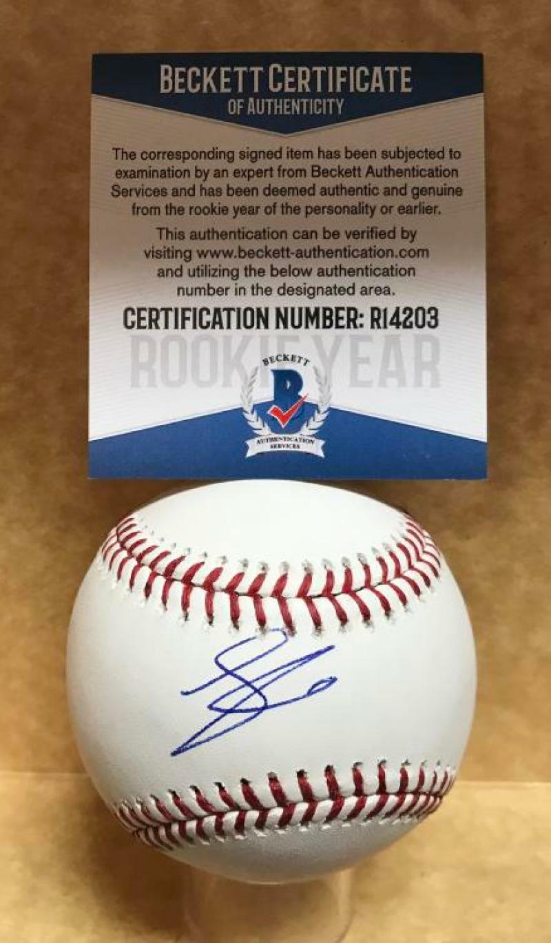 J.B. BUKAUSKAS HOUSTON ASTROS ROOKIE YEAR SIGNED M.L. BASEBALL BECKETT R14203
