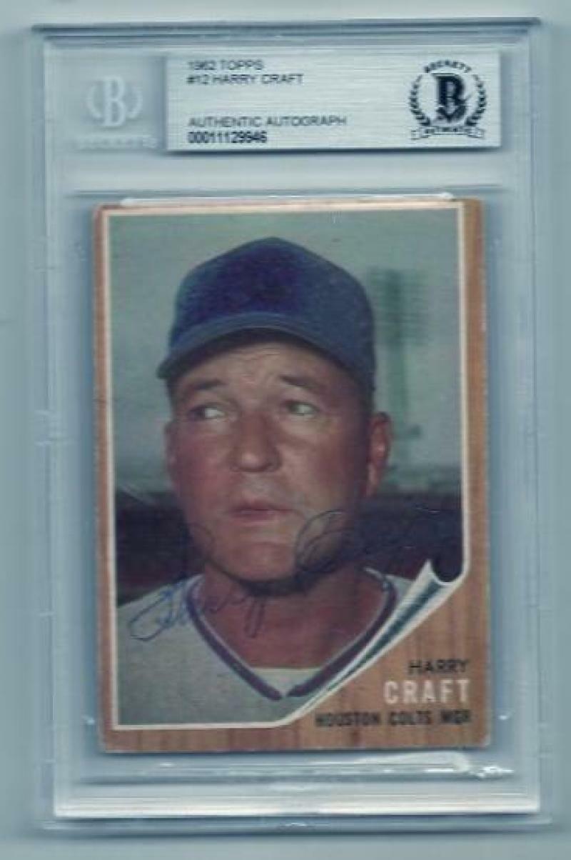 1962 TOPPS HARRY CRAFT COLTS VINTAGE SIGNED CARD BECKETT AUTHENTIC AUTOGRAPH