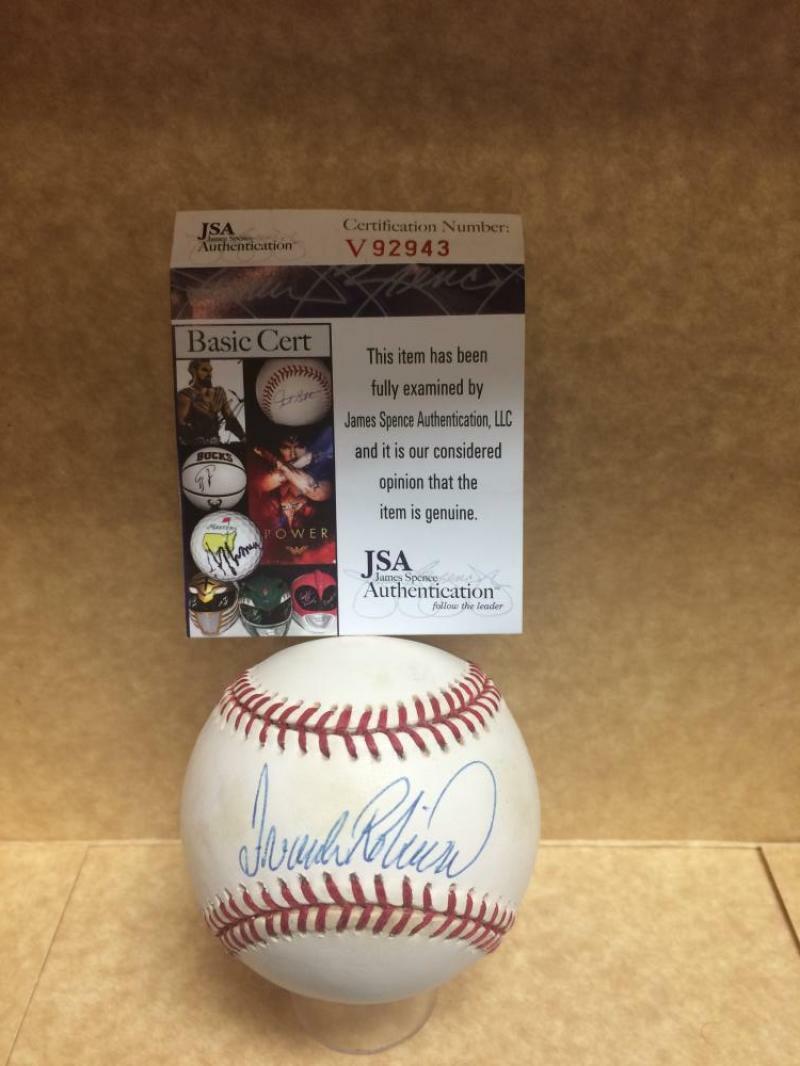 FRANK ROBINSON BALTIMORE ORIOLES SIGNED AUTOGRAPHED A.L. BASEBALL JSA V92943