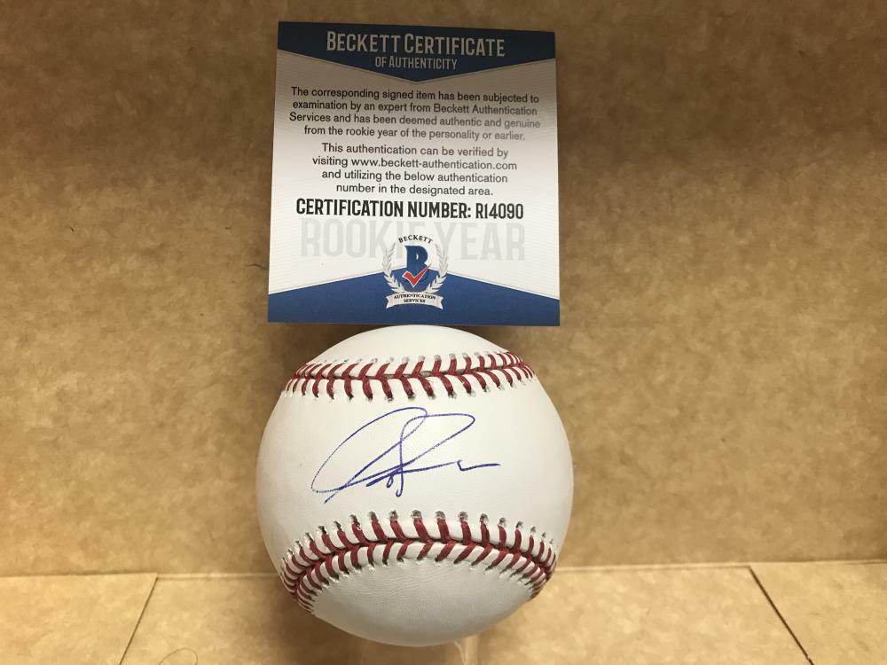 FORREST WHITLEY HOUSTON ASTROS ROOKIE YEAR SIGNED M.L. BASEBALL BECKETT R14090