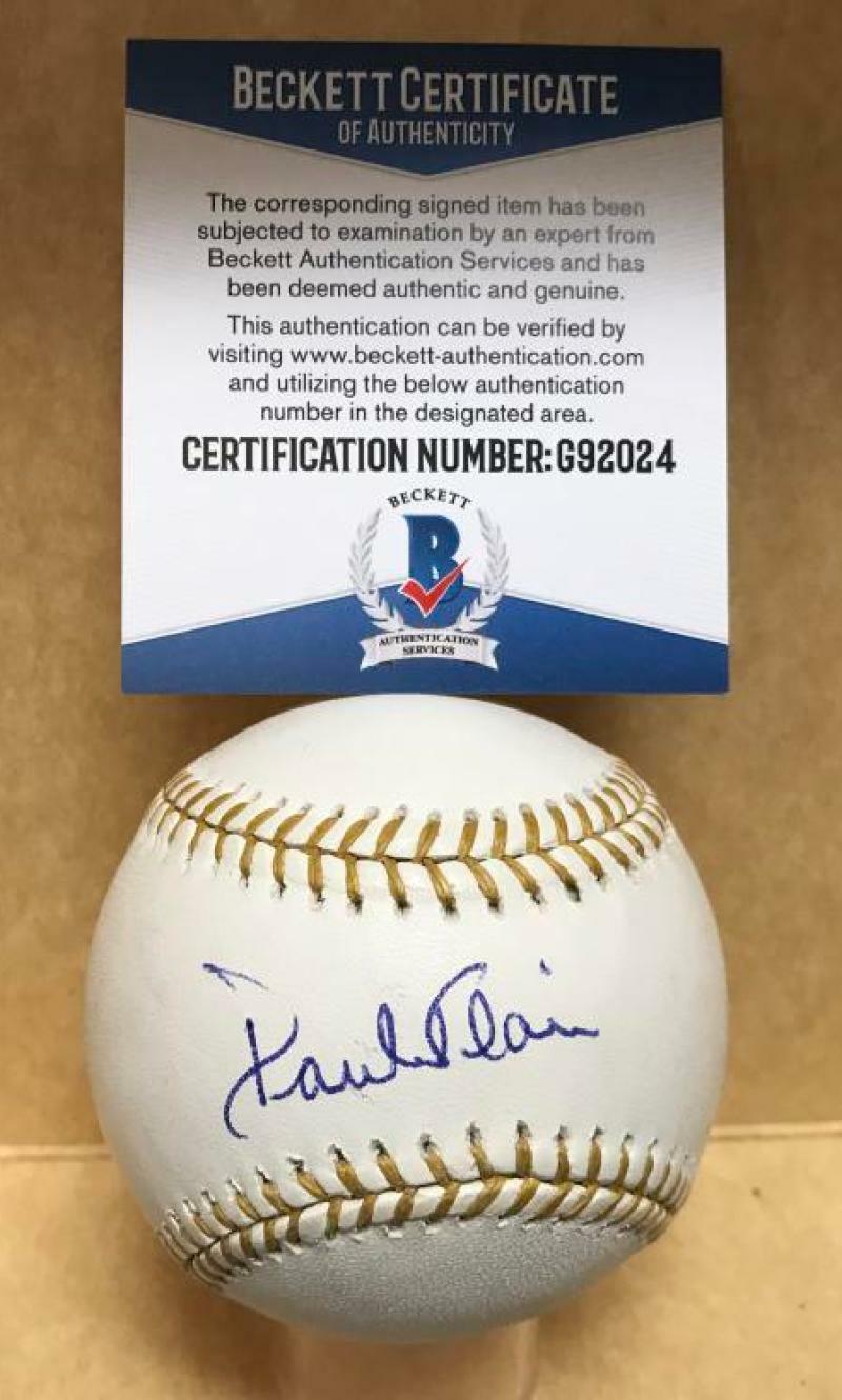 PAUL BLAIR ORIOLES DECEASED SIGNED GOLD GLOVE BASEBALL BECKETT G92024