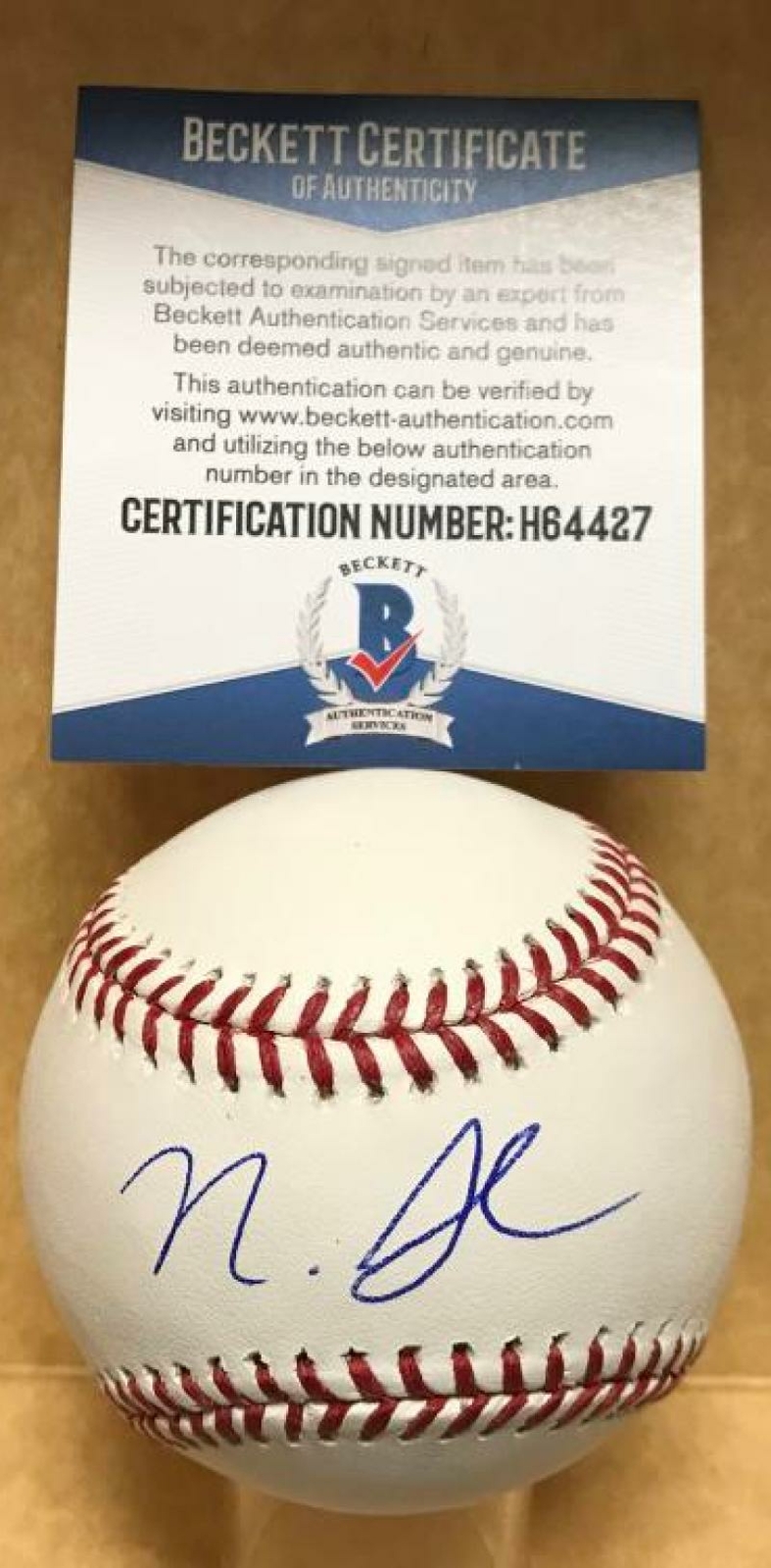 NICK SENZEL CINCINNATI REDS SIGNED AUTOGRAPHED M.L. BASEBALL BECKETT H64427
