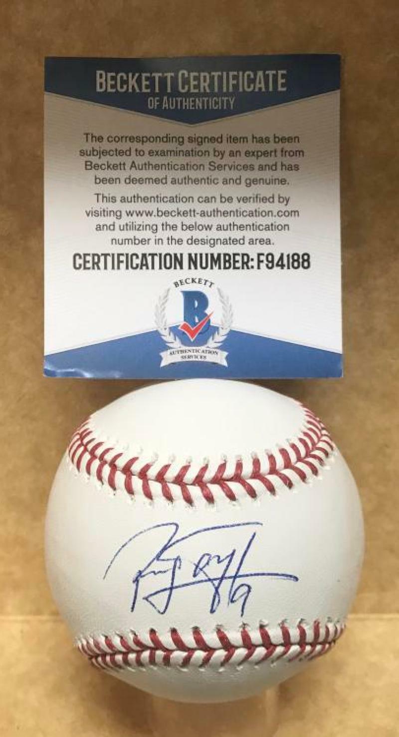 JOSE PERAZA CINCINNATI REDS SIGNED AUTOGRAPHED M.L. BASEBALL BECKETT F94188
