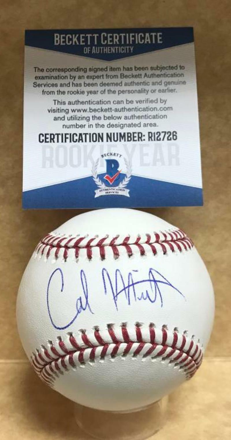 CAL MITCHELL PITTSBURGH PIRATES SIGNED M.L. BASEBALL BECKETT R12726