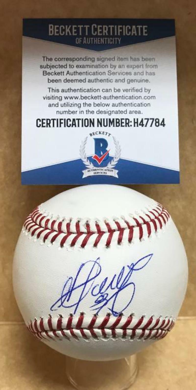 MARTIN PEREZ MINNESOTA TWINS SIGNED AUTOGRAPHED M.L. BASEBALL BECKETT H47784